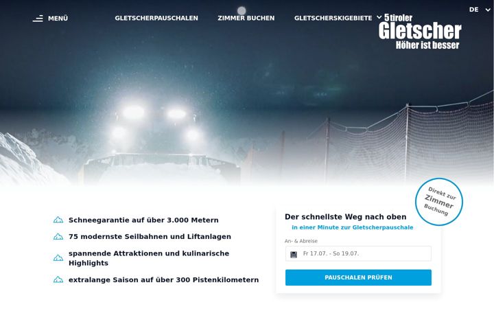 Screenshot of tirolergletscher.com