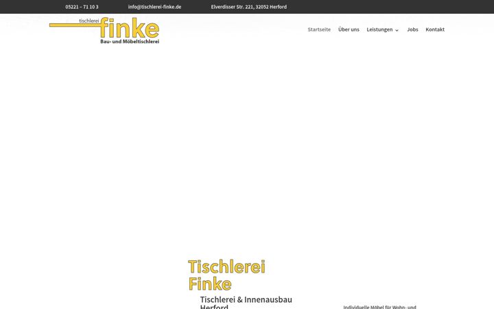 Kuvakaappaus sivustosta tischlerei-finke.de