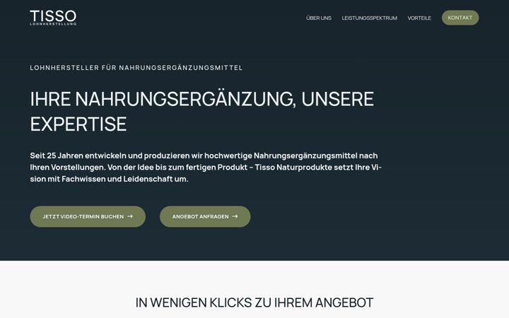 Skjámynd af tisso-lohnherstellung.de