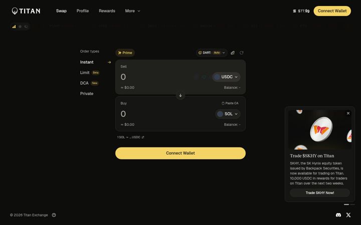 Screenshot of titan.exchange