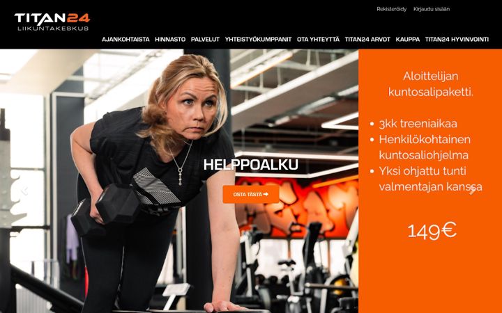 Captura de ecrã de titan24liikuntakeskus.fi