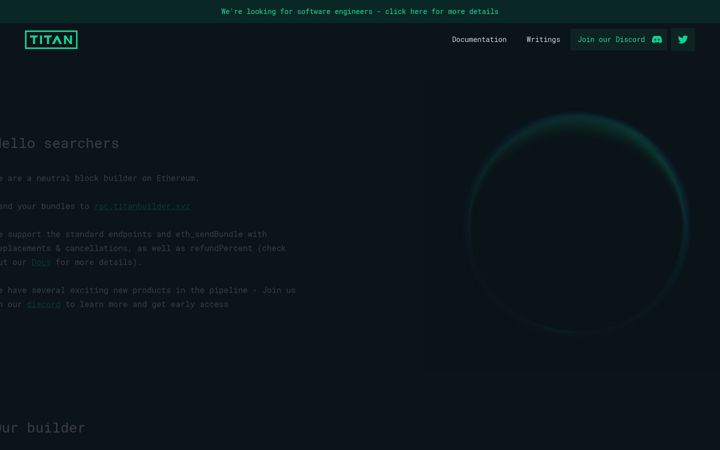 Screenshot of titanbuilder.xyz