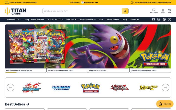 Screenshot of titancards.co.uk
