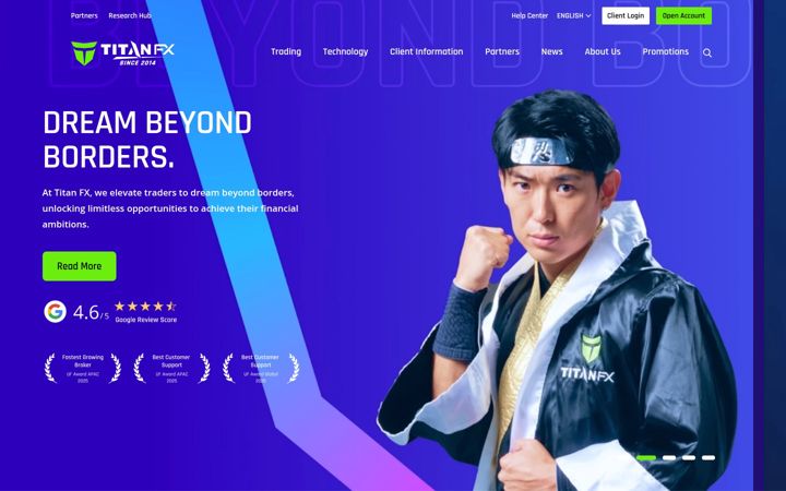 Screenshot of titanfx.com