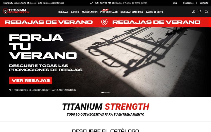 Ekraanipilt saidist titaniumstrength.es