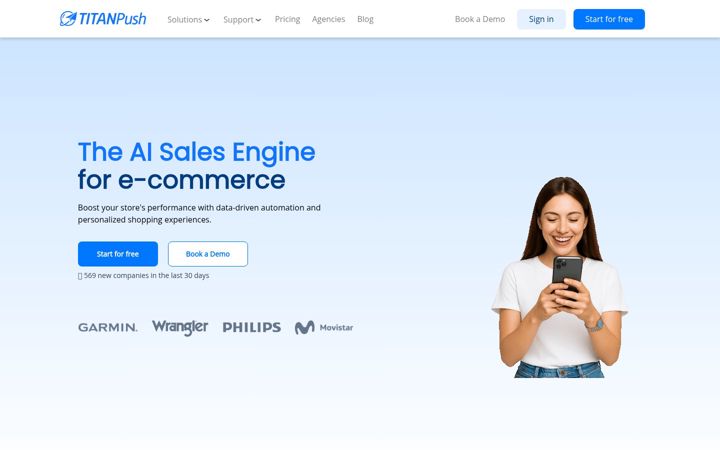 Screenshot of titanpush.com