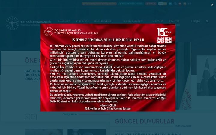 Screenshot of titck.gov.tr