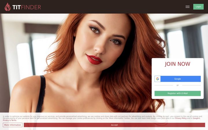 Screenshot of titfinder.com