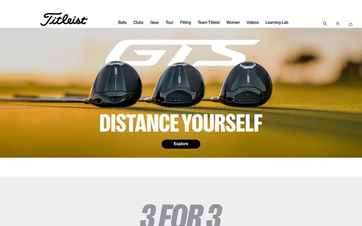 Screenshot of titleist.com