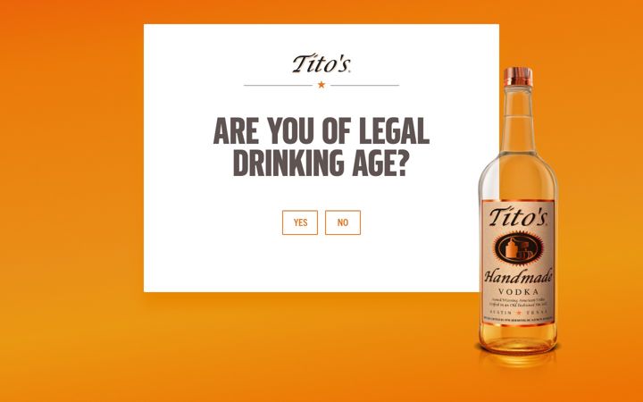 Screenshot of titosvodka.com