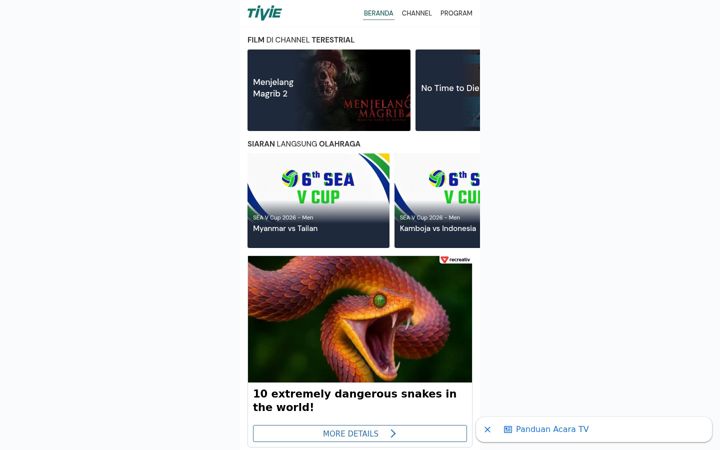 Screenshot von tivie.id