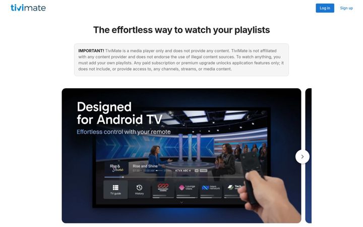Screenshot of tivimate.com