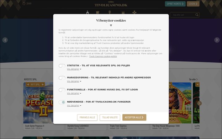 Screenshot of tivolicasino.dk