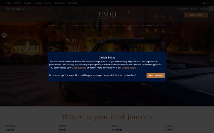 Screenshot of tivolihotels.com