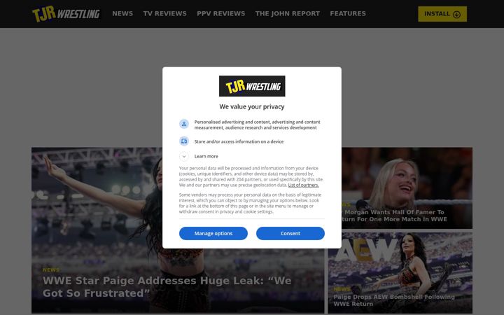 Screenshot of tjrwrestling.net