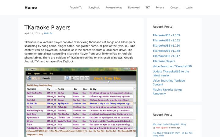 Screenshot of tkaraoke.com