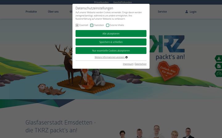 Screenshot of tkrz.de