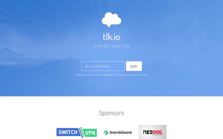 Screenshot stránky tlk.io