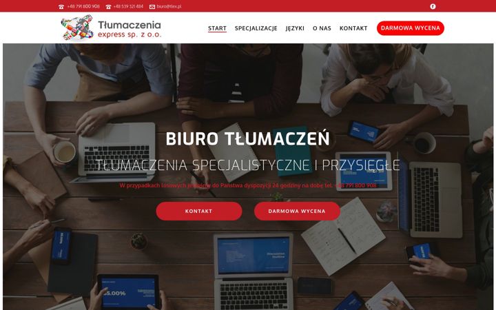 Snímek obrazovky tlumaczeniaexpress.pl