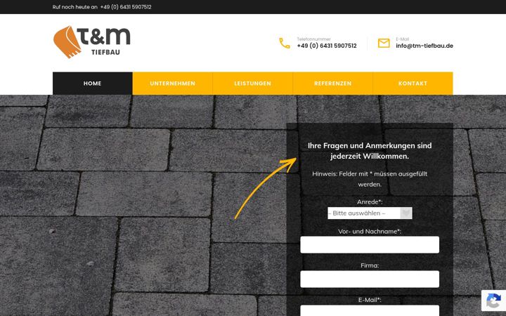 Screenshot of tm-tiefbau.de