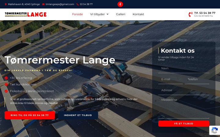 Screenshot of tmlange.dk