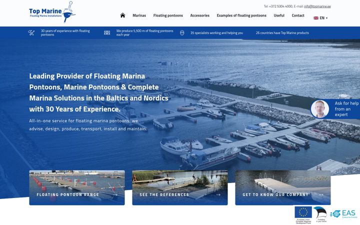 Screenshot van tmmarinas.com