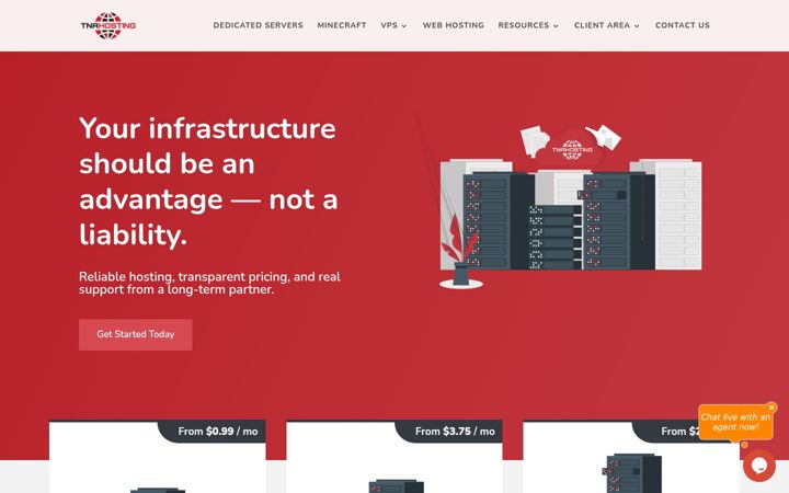 Skærmbillede af tnahosting.net
