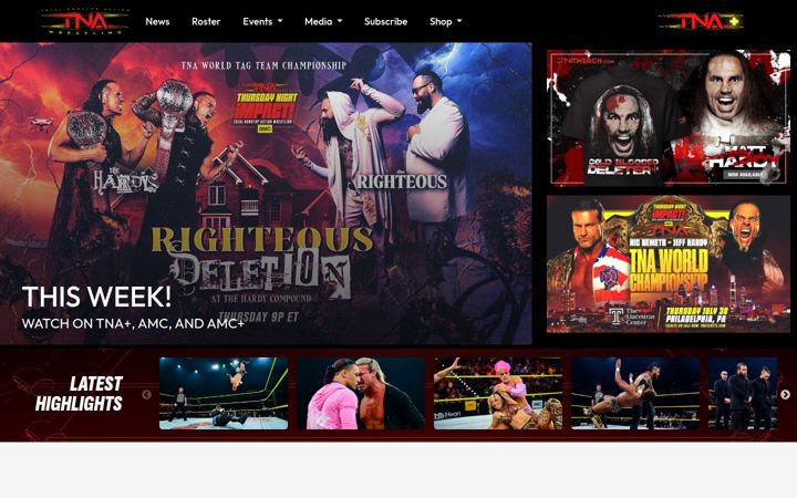 Ekraanipilt saidist tnawrestling.com