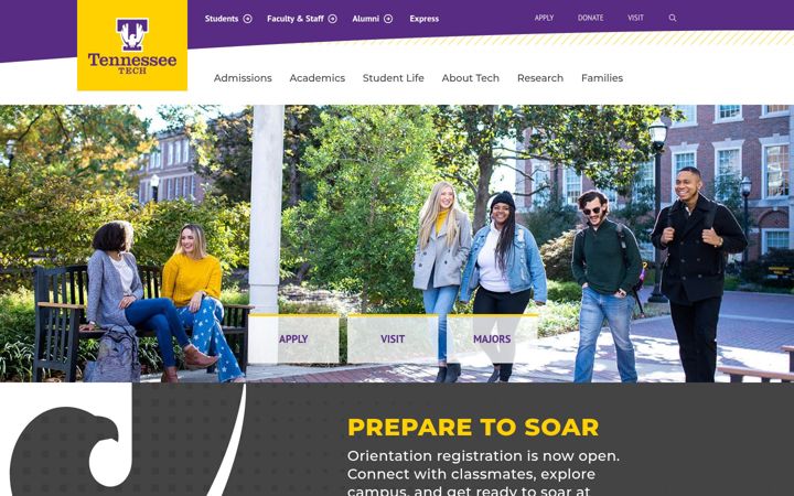 Skærmbillede af tntech.edu