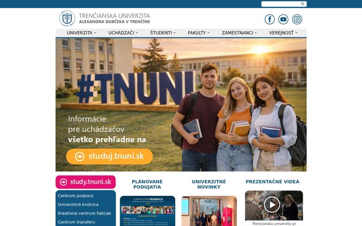 Screenshot of tnuni.sk