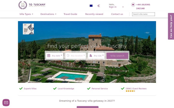 Screenshot of to-tuscany.com