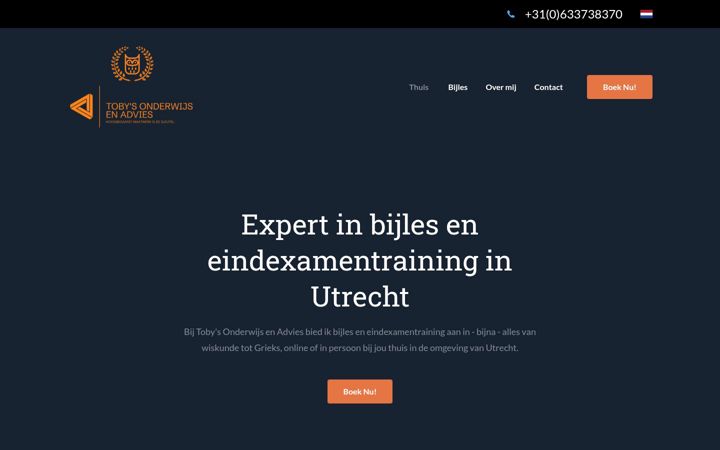 Posnetek zaslona tobysonderwijsenadvies.nl