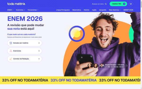 Screenshot of todamateria.com.br