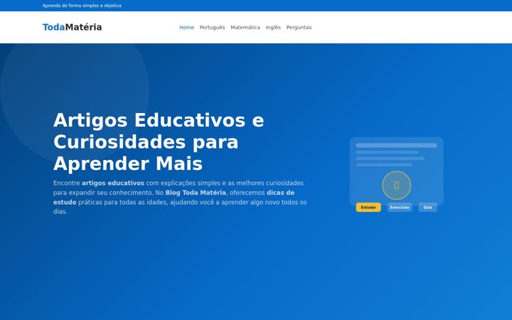 Screenshot of todamateriabr.com.br