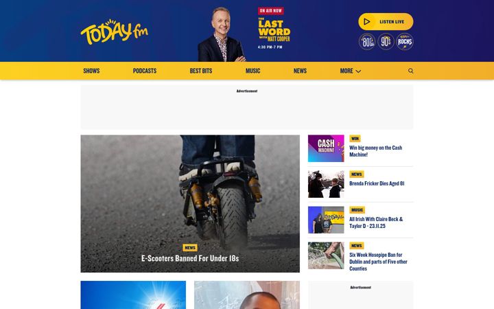 Kuvakaappaus sivustosta todayfm.com