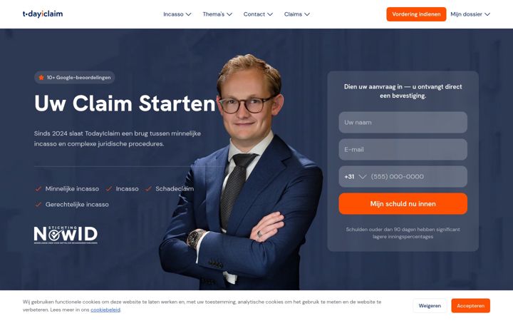 Screenshot van todayiclaim.com