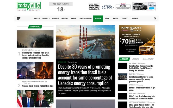 Screenshot of todayville.com