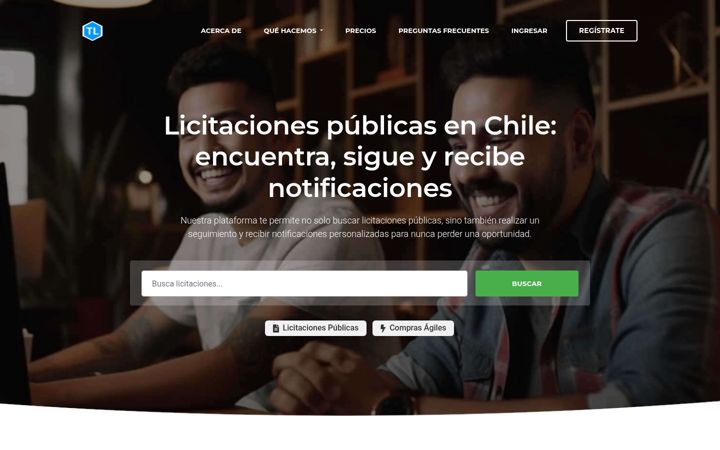 Screenshot of todolicitaciones.cl