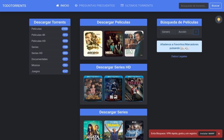 Screenshot of todotorrents.org