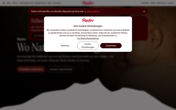 Screenshot του toepfer-babywelt.de