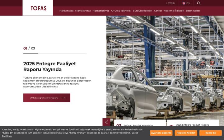 Screenshot of tofas.com.tr