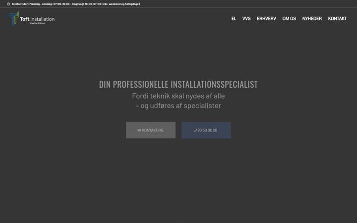 Snímek obrazovky toftinstallation.dk