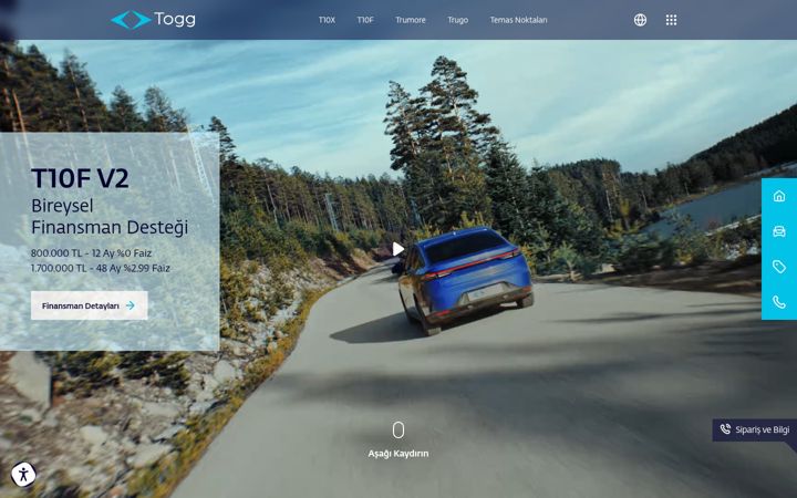 Screenshot of togg.com.tr