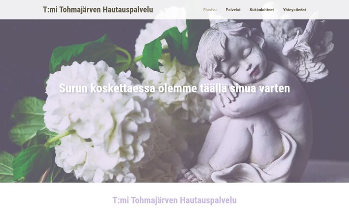 Screenshot van tohmajarvenhautauspalvelu.fi