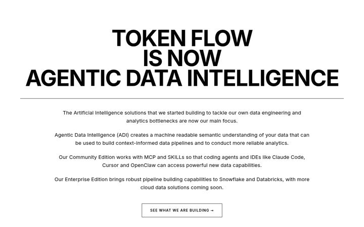 Snímek obrazovky tokenflow.live