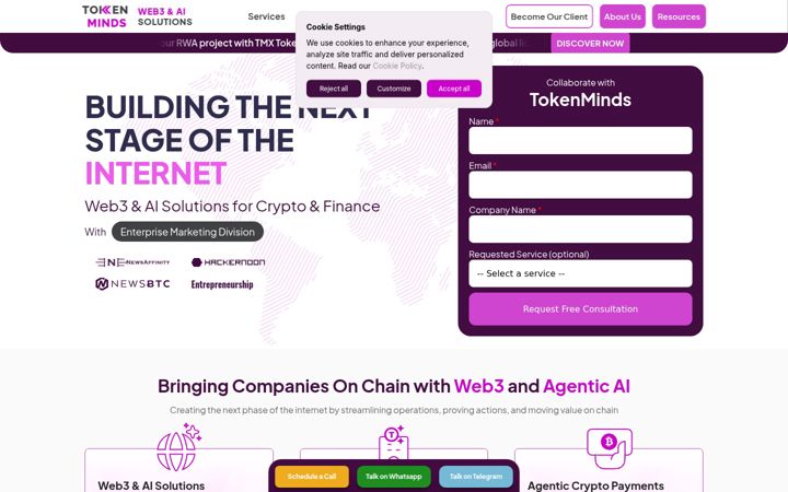 Screenshot of tokenminds.co