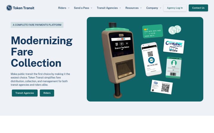 Screenshot of tokentransit.com