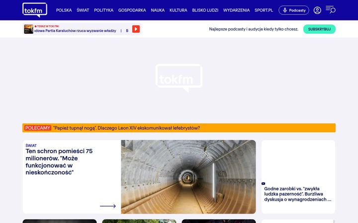 Screenshot of tokfm.pl