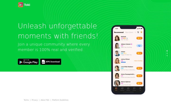 Screenshot of tokiapp.net