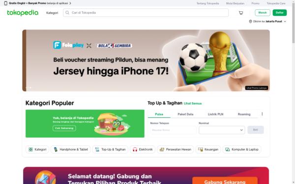 Screenshot of tokopedia.com